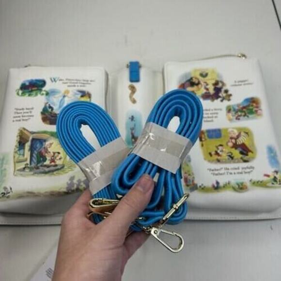 Loungefly Disney Pinocchio Story Book Convertable Backpack Crossbody Bag NWT - Picture 6 of 11